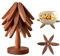 Wooden Trivets for Hot Dishes,Tree Shape Trivet Set, 4 Wooden Hot Dishes Plates + 1 Stand,Natural Collapsible Kitchen Wooden Hot Dishes for Pots, Pans, Bowls, Tea Kettles, Fondue Holders(Walnut)