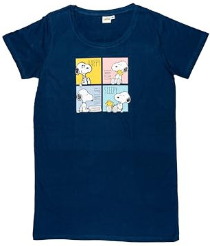 United Labels The Peanuts Snoopy Chemise de nuit pour femme - Chemise de nuit à manches courtes - Bleu, bleu, XL