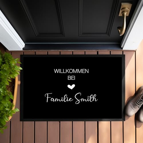 Manufaktur Liebevoll Fußmatte Personalisiert Namen Fussmatte Schmutzfangmatte Teppich Geschenk Hochzeit Familie Geschenk Einzug Umzug Name (Smith)