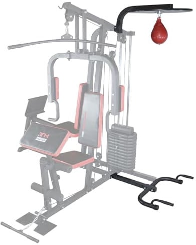 Hansson Sports® Frei erweiterbar Kraftstation Multistation Fitnessstation Home Gym 65 kg Gewichten (E:Push Up&Seppedball)