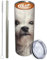 Turamurra Edelstahlbecher mit Deckel und Strohhalm, Malteser-Hundebecher für heiße und kalte Getränke, Reise-Kaffeetasse, isolierte Becher, Malteser-Geschenke für Frauen, Erwachsene, Kinder
