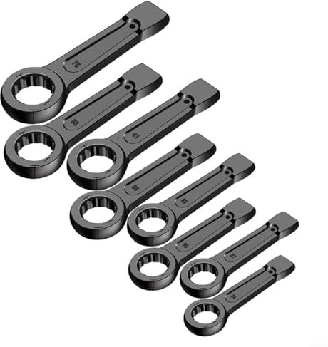 Lastdaytime Ringschlüssel mit geradem Griff, robuster Schlagschlüssel, Hartstahl, Schlagringschlüssel, 24 mm - 60 mm (60 mm)