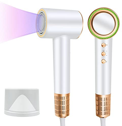 UKLISS Professional Hair Dryer Ionic, 2min Fast-Drying & High Speed 110,000 RPM, Low Noise Blowdryer with Magnetic Concentrator for Women and Men, Lightweight Travel Hairdryer 4 Heat & 2 Speed