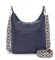 SOGYECS Polene Tasche Umhängetasche Damen Mittelgroß Handtasche Damen Groß Crossbody Bag Damen Schultertasche Blau
