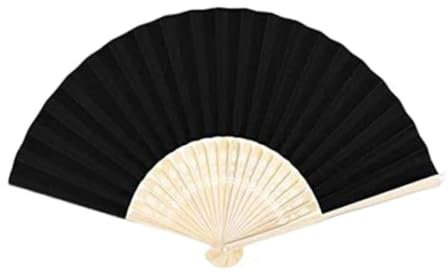 ZUWIJEQ 1 Stück Faltbare Fächer, Handfächer Schwarz Faltfächer Faltbarer Handfächer Schwarz Taschenfächer Hand-Faltfächer Chinesischer Fächer for Sommer Party tanzende Hochzeits Haus Dekorationen