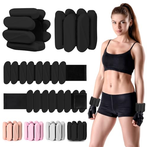 Tragbares Handgelenkgewichte für Männer und Frauen, verstellbare Gewichte für Arme und Beine, Silikongewichte für Spazierengehen, Yoga, Pilates, Laufen, Tanzen, Fitnessstudio, 0,9, 2 Stück