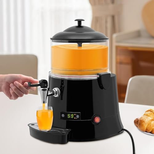 10L Hot Chocolate Dispenser with Led Display and Adjustable Thermostat 30~90℃, for Heating Chocolate Coffee Milk Tea Juice Tea