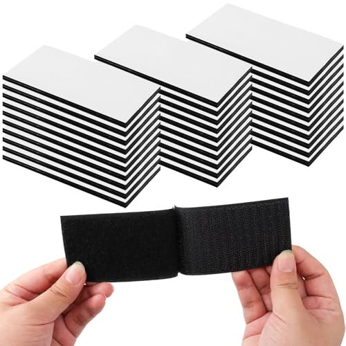Bomtop 30 Stück 50 mm × 100 mm Klettband Selbstklebend, Selbstklebendes Klettband, Doppelseitig Klettverschluss Selbstklebend, Klettverschluss zum Kleben für Befestigung, Organisation und Aufbewahrung