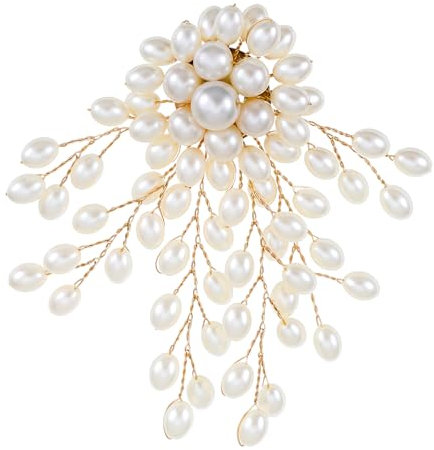 Ymapinc Brosche Perle Elegante Baum Brosche Einstellbar Broschen Gold Ansteckblume für Hochzeit Party Männer und Frauen