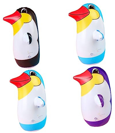 Warmhm 4Pcs Inflatable Penguin Tumbler Decor PVC Adornment for Girl Rooms Parties Events Fun and Charming Soft Toy for Christmas Weddings Cafes and More