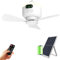 Solar Ventilador de Techo con Luz 20000 mAh Batería Portátil Ventilador con Gancho Regulable Luces de Plafon con Panel Solar y Mando a Distáncia para Patios, Cenadores, Parasol, Camping y Jardín