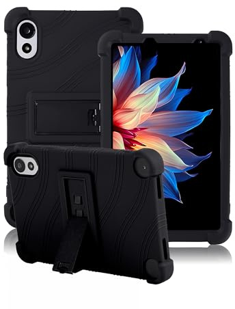 Funda para tablet Blackview ZENO 1 8 pulgadas, cubierta de silicona suave daunke con soporte plegable, fácil a prueba de golpes, antiarañazos, protección integral, negro