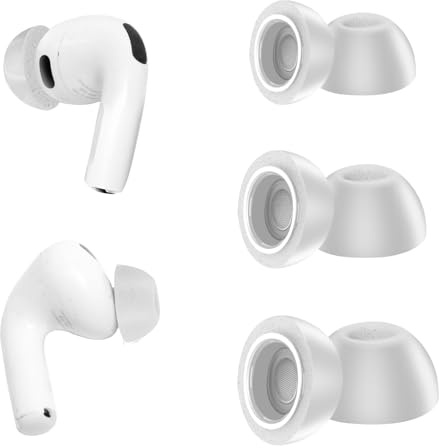 Ersatz-Ohrstöpsel für AirPods Pro 3 (3. Generation), Weiche Memory-Schaum Ohrpassstücke, Ohne Silikondruck, Rutschfestes Design, Passend für Ladecase, 3 Paar (S/M/L, Grau)