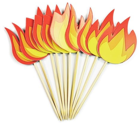 COZERI 50er Set Cupcake Topper Feuerwehr, Flammen Kuchen Deko für Partys | Feuerwehrmann Design, ideal für Themenpartys & Feierlichkeiten, passt auf Muffins & Torten