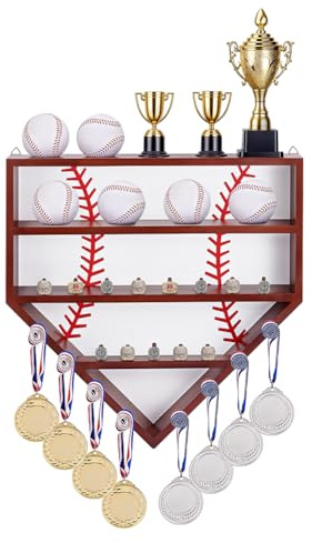 INTERWARM 1 Set Baseball Displaykoffer 43cm Wandhalterung Für Bälle Baseball Meisterschaftsring Etui