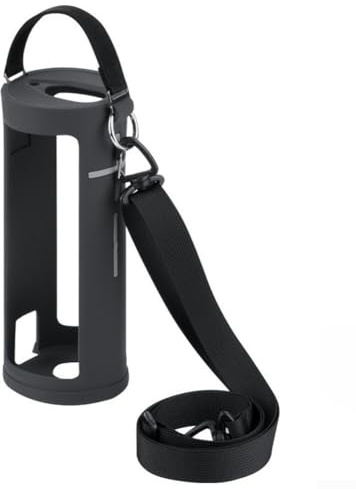 Silikon Schutzhülle für UE Boom 3 Lautsprecher, Passgenaue Tasche mit Tragegurt und Schulterriemen, Stoßfestes Cover in (Black)