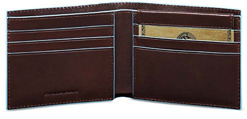 Piquadro Blue Square Portamonete con 6 Alloggiamenti per Carte di Credito, 11 cm, 0.41 litri, Mogano
