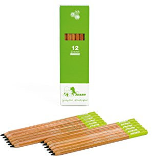 JOLLY Graphit Kinderfest, 12er Faltschachtel, bruchgeschützte HB-Bleistifte für Kinder, ergonomisch, robust, 3,8 mm Mine, 8 mm Schaft, Schreiblern-Bleistifte für Schule, Vorschule