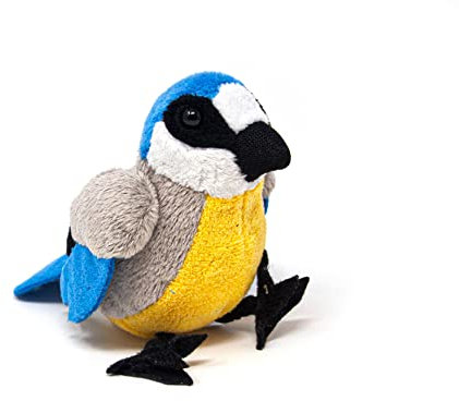 Stofftier Blaumeise 12 cm, Kuscheltier Plüschtier Vogel Vögel Gartenvogel