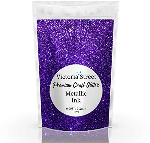Victoria Street Glitter - Metallic Ink - Fine 0.008 / 0.2mm (Navy Blue Purple)[100 Grams]