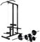vidaXL Latzugturm mit Langhantel Kurzhantel Set 30,5kg Latzugstation Kabelzug