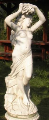 Casa Padrino Jugendstil Skulptur Jungfrau Ø 47 x H. 130 cm - Prunkvolle Gartendeko - Special!
