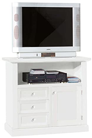 Milani Home s.r.l.s. Mobile Porta Tv In Legno Massello 84x40x80