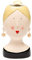 Baroni Home Vaso Decorativo in Ceramica Dipinta a Mano, Vaso Decorato per Fiori e Piante, Vaso da Interno e da Esterno per Fiori, Girl Bionda con Orecchini, 13x13x25 cm