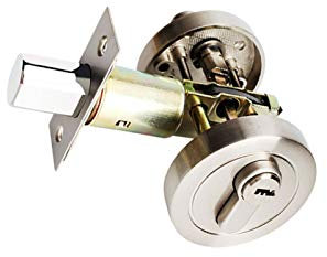 TopHomer Verrou de Porte Cylindre Loquet de Nuit en Alliage de Zinc avec Clé Argent Élégant et Simple pour Porte Intérieure