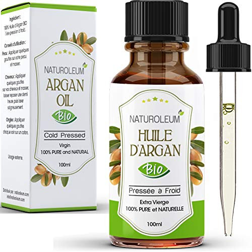 HUILE D'ARGAN 100% BIO Pure et Naturelle, pressée à froid – Extra-vierge - Soin hydratant pour Cheveux, Corp et visage (100 ml)