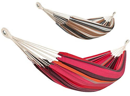 ib style®Kalani Hängematte| Outdoor Hängeliege |150 x 200 cm | Belastbar 200kg | Rot