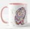 Vixar Lop Tasse colorée avec oreilles de lapin et oreilles de lapin Arc-en-ciel Cadeau d'anniversaire, Pâques, travail, bureau, Noël, thé, café (rose)