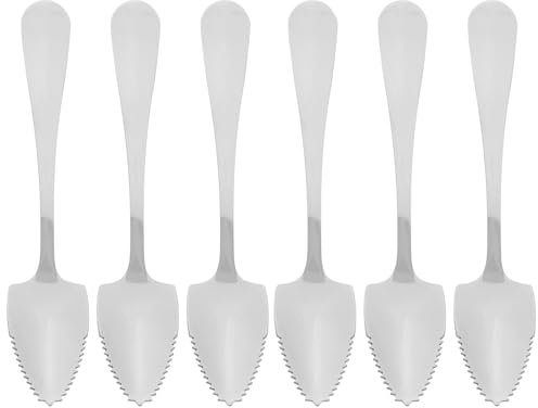 Cuchara de postre de 6 piezas cuchara de acero cucharas cucharas de cocina gadgets de cocina () cucharas dentadas borde