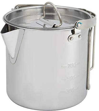 Olla de Titanio de Acero Inoxidable para Acampar, Utensilios de Cocina de Titanio, Olla de Agua Colgante Portátil, Tetera para Acampar Al Aire Libre, Senderismo, Utensilios de Cocina de 1,2