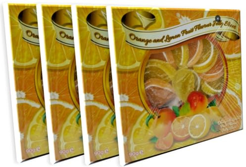 Orange and Lemon Candy Jelly Slices - Vegan - Vegetarian (Pack of 4-360g)