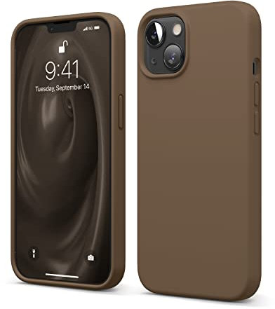 elago Liquid Silicone Case Kompatibel mit iPhone 13 Hülle (6,1), Hochwertiges Silikon, Rundumschutz Handyhülle : 3-Layer Struktur Schutzhülle, Kratzfestes Weiches Mikrofaserfutter (Braun)