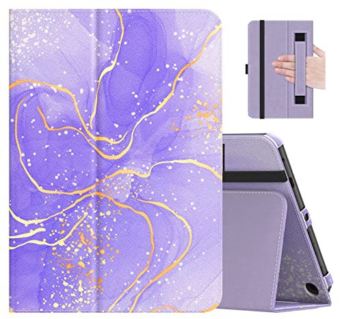 MoKo Case Fits All-New Amazon Kindle Fire HD 8 & 8 Plus Tablet (12th Generation/10th Generation, 2024/2022/2020 Release) 8,Slim Folding Stand Cover with Auto Wake/Sleep, Gilt Lavender