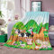 Kuscheldecke Kinder Bauernhof, Decke Bauernhof Tier, Weich Flanelldecke Schwein Hund Ochse, Plüsch Fleece Wohndecke Schaf Huhn für Baby Newborn Jungs Mädchen Geburtstagsgeschenke Krippe, 76x125cm