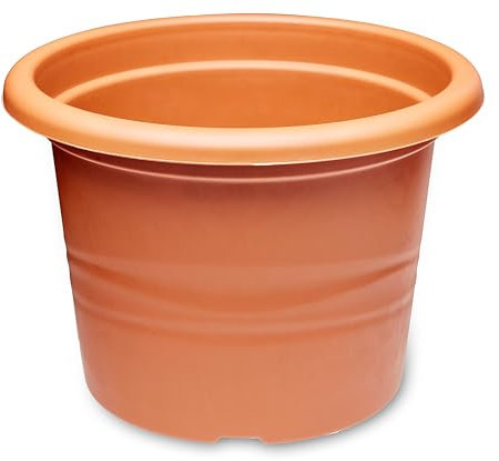 Garronda Pot de Fleurs Plastique Pot Rond pour Fleurs et Plantes GD-0022 (Terracotta, ⌀ 20cm H 14cm)