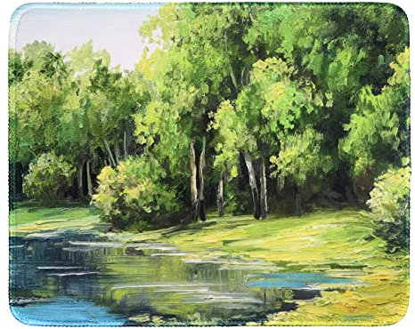 Small Gaming Mouse pad Anime Mat Non-Slip Rubber Base,10x8 in Washable Smooth Surface Mousepad for Wireless Mouse,Laptop,Office Decor Desk Accessories (Forest)