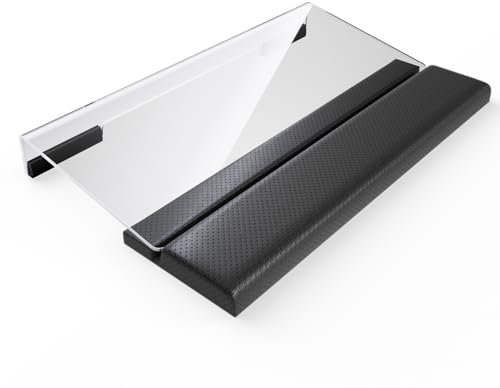 Yikola Acrylic Tilted Keyboard Holder - 3-Level Height Adjustment Keyboard Riser with Wrist Rest for Easy Ergonomic Typing & Working, Office & Home