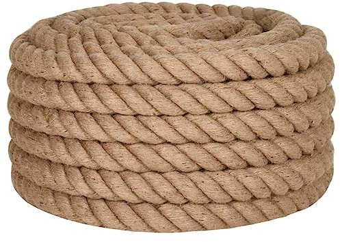 Tidyard Juteseil Seil Naturseil Schnur Tauwerk 5 m Länge 50 mm Stärke
