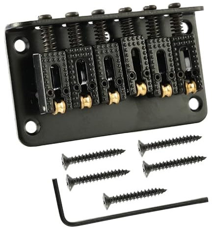 78 mm 6 Saiten Bass Gitarre Roller Hardtail Top Load Bridge Saitenhalter mit L-förmigen Schraubenschlüssel und Schrauben Für Gitarren 6 Saiten Gitarre Brücke Roller Bridge Hardtail Bridge Gitarre