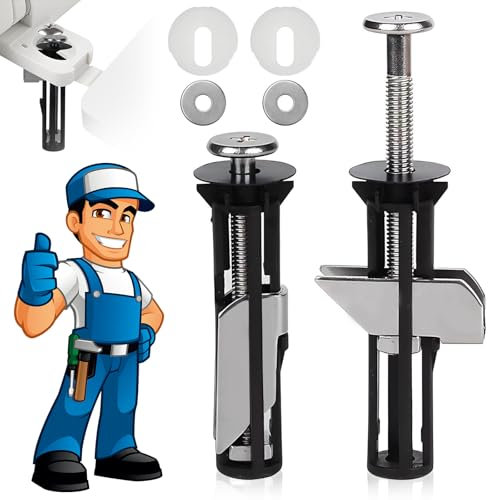 2Set Heavy Duty Toilet Seat Fastener Bolt Kit, Universal Toilet Seat Bolts, Toilet Seat Fixings, Toilet Seat Screws Replacement Kit for Easy Installation and Maintenance of Toilet Seats (B)