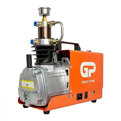 TUXING 4500Psi Pcp Compresor de Aire, Bomba Compresor de Aire de Alta Presión, Para Rifle de Aire Scuba Rifle, Perfecto para Rifle de Aire de Llenado Naranja