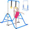 FCOUMY Barra Horizontal de Gimnasia, Barra de Entrenamiento Juvenil, Equipo de Gimnasia para el hogar, Altura telescópica Ajustable, Barra Horizontal Plegable con Anillos de Gimnasia para niños