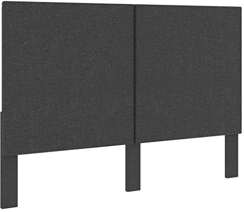 ADWOA Kopfteil Dunkelgrau Stoff 140×200 cm Massivholz Kiefer Bettkopfteil Holz