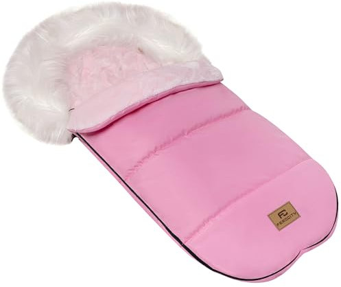 Baby Fußsack Minky WinterFußsack für Kinderwagen Maße 85 cm für Buggy Farbe Rosa Pink [071]