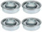 YINETTECH 4 Stück Radlager für Rasentraktoren Lager für Rasenmäher Radlager für Rasenmäher Radstahllager 28,6 Mm Außendurchmesser 12,2 Mm Innendurchmesser Silber