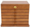 TFIANYNI 6 Lagen Schmuckaufbewahrung Schmuckbox Aus Holz, Rechteckig, Vintage Schmuckkasten Groß Stehend Schmuckschatulle, Geschenk (Braun, Mit Spiegel+Schlüsselschloss)